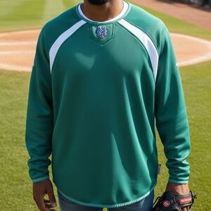 Majestic NY Mets Kelly Green St. Patrick’s Day BP Pullover Jersey Men’s XL